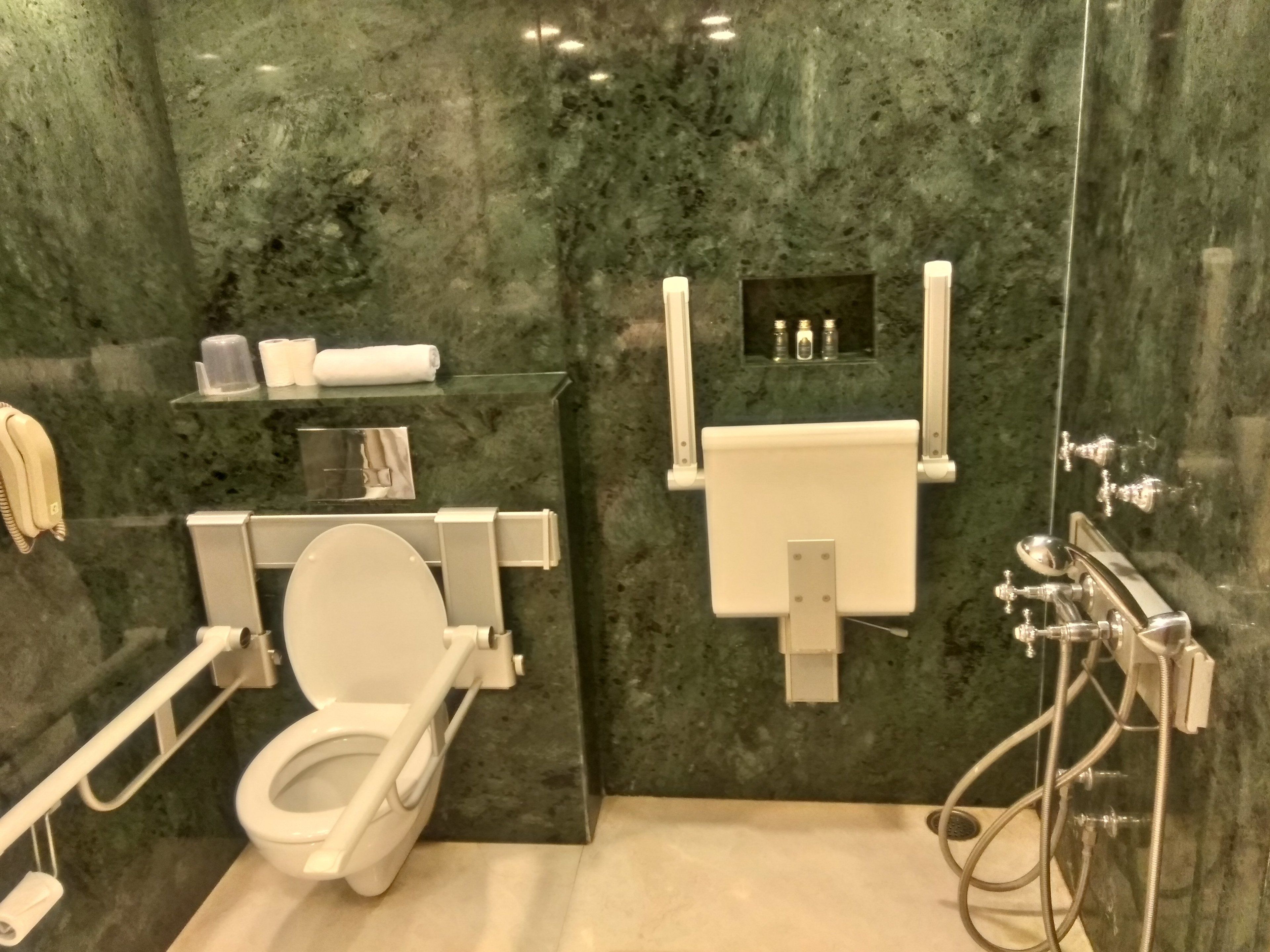 superior room, 1 queen bed, accessible | bathroom | hair dryer, slippers, towels