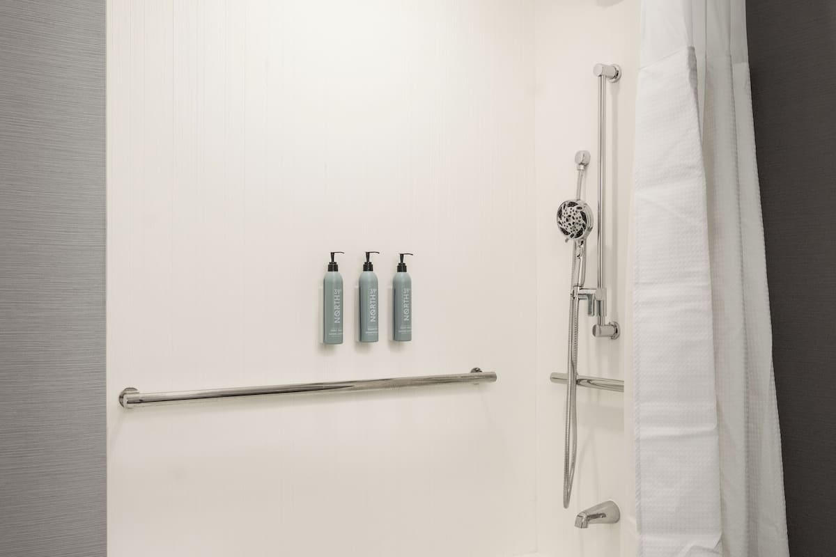 Free toiletries, hair dryer, towels