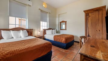 Standard Room, 2 Double Beds, Non Smoking | In-room safe, desk, laptop workspace, iron/ironing board