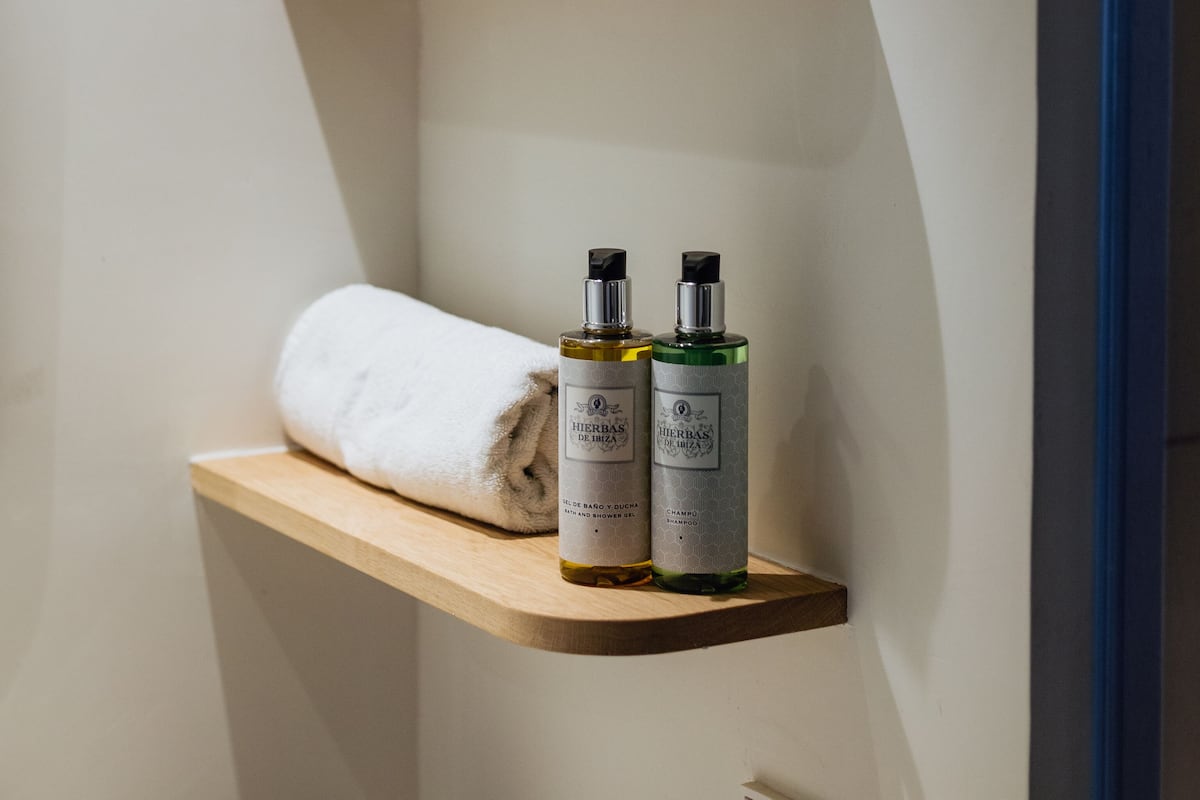 shower, rainfall showerhead, free toiletries, hair dryer