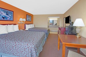 Room, 2 Queen Beds, Non Smoking | Desk, laptop workspace, blackout curtains, iron/ironing board - Days Inn by Wyndham Okemah (Okemah)