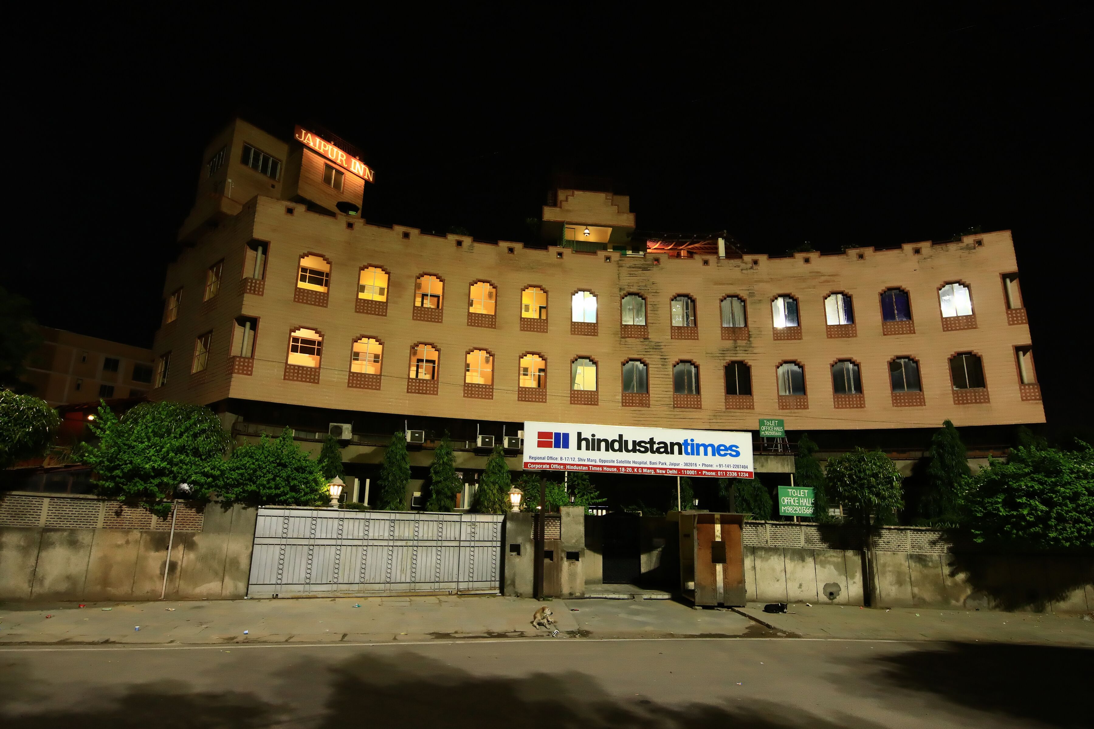 front of property – evening/night