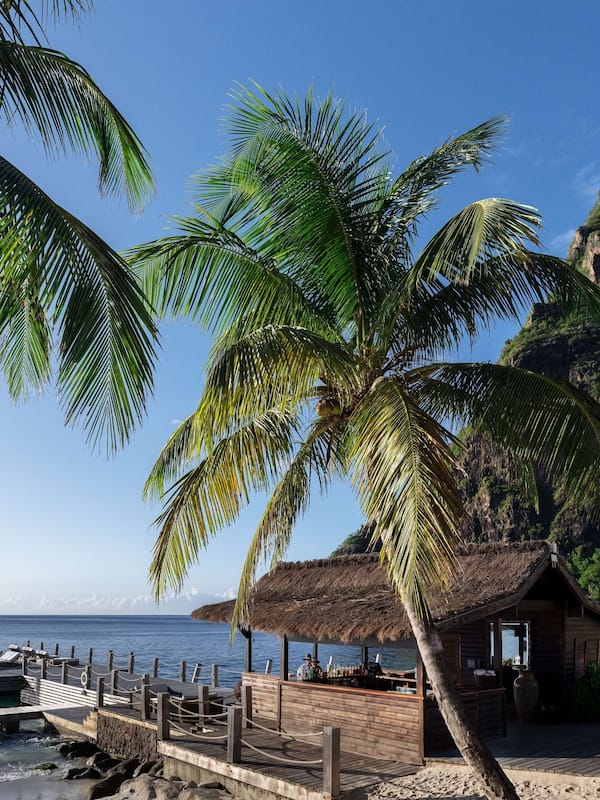 On the beach, sun loungers, beach umbrellas, beach towels