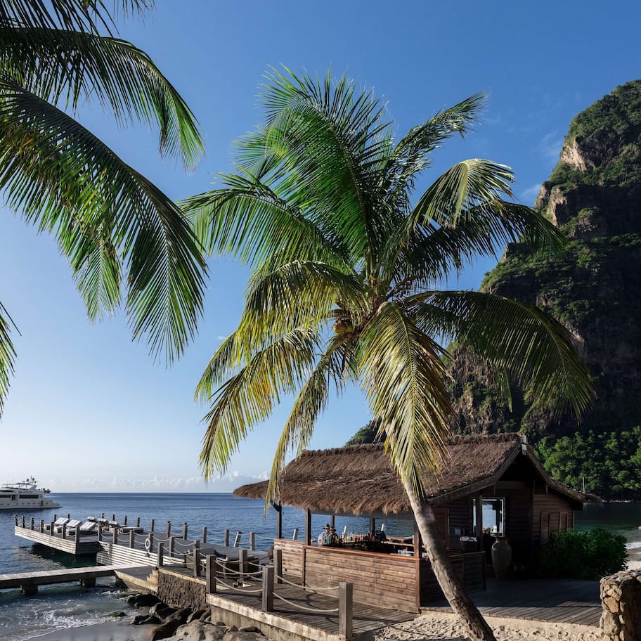 On the beach, sun loungers, beach umbrellas, beach towels