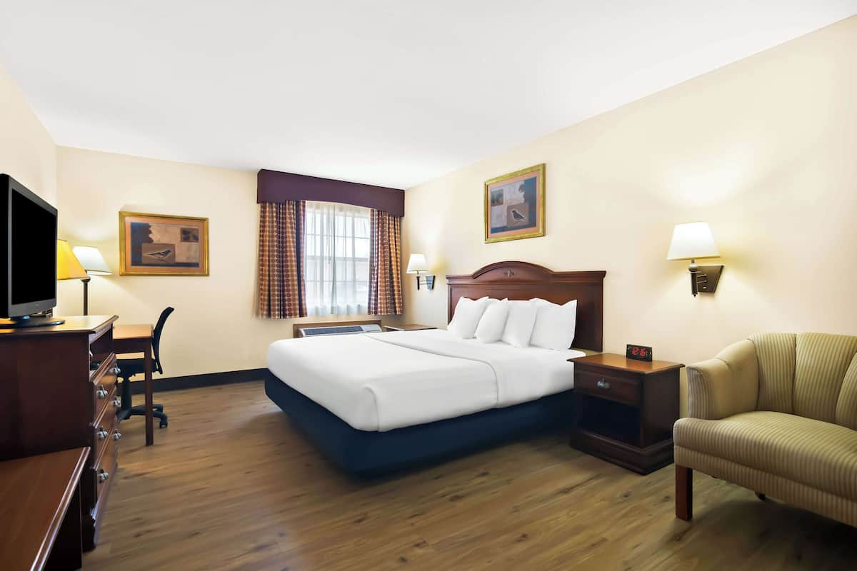 Standard Room, 1 King Bed, Non Smoking, Refrigerator & Microwave | Pillow-top beds, desk, laptop workspace, iron/ironing board