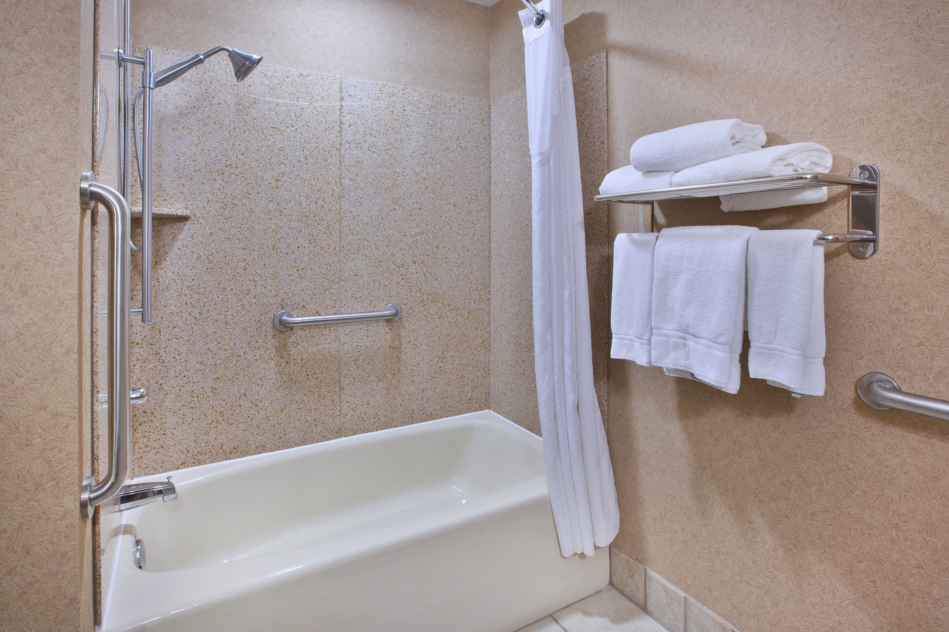 free toiletries, hair dryer, towels