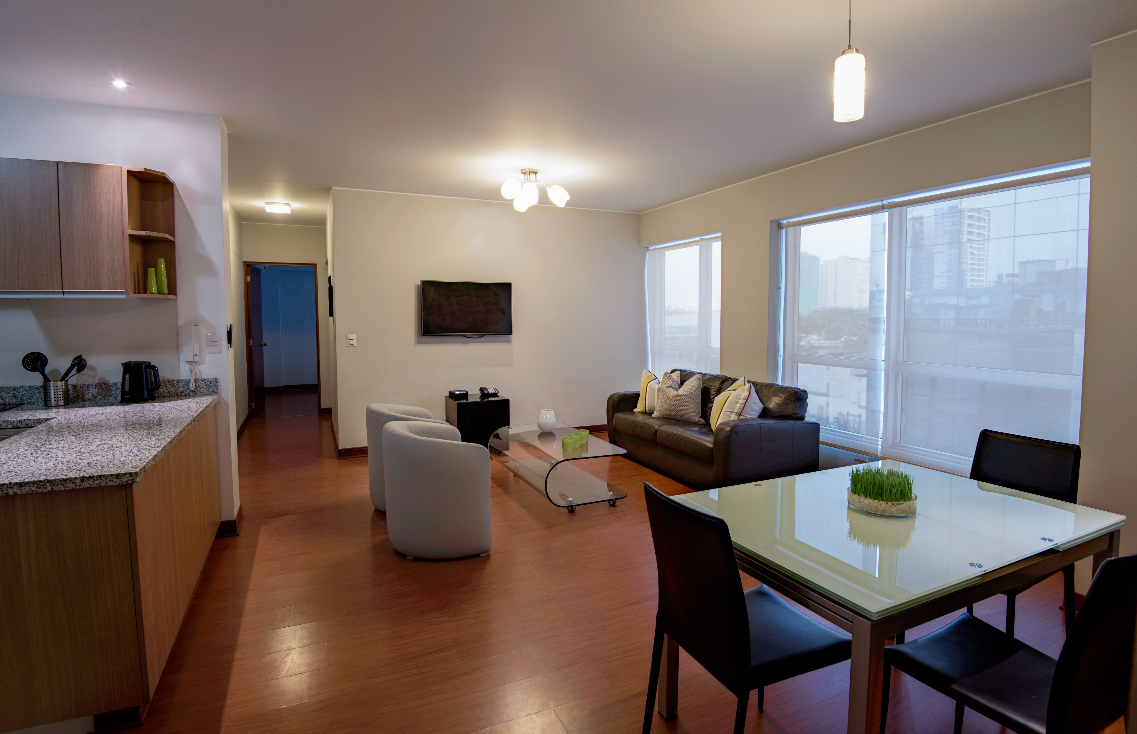apartment | living area | 32-inch lcd tv with cable channels, tv