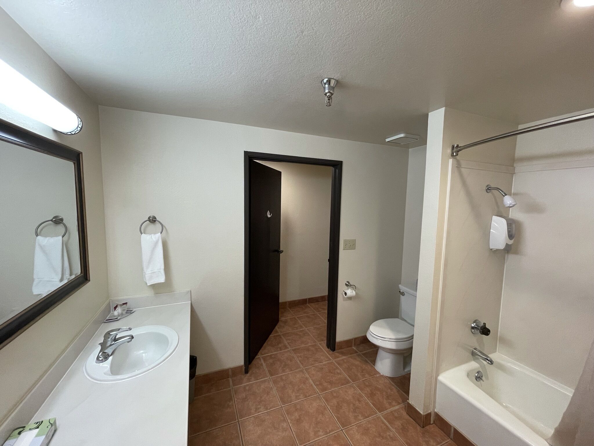 Ensemble douche/baignoire, articles de toilette gratuits, sèche-cheveux