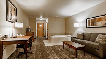 In-room safe, desk, laptop workspace, iron/ironing board