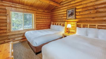 Desk, iron/ironing board, bed sheets