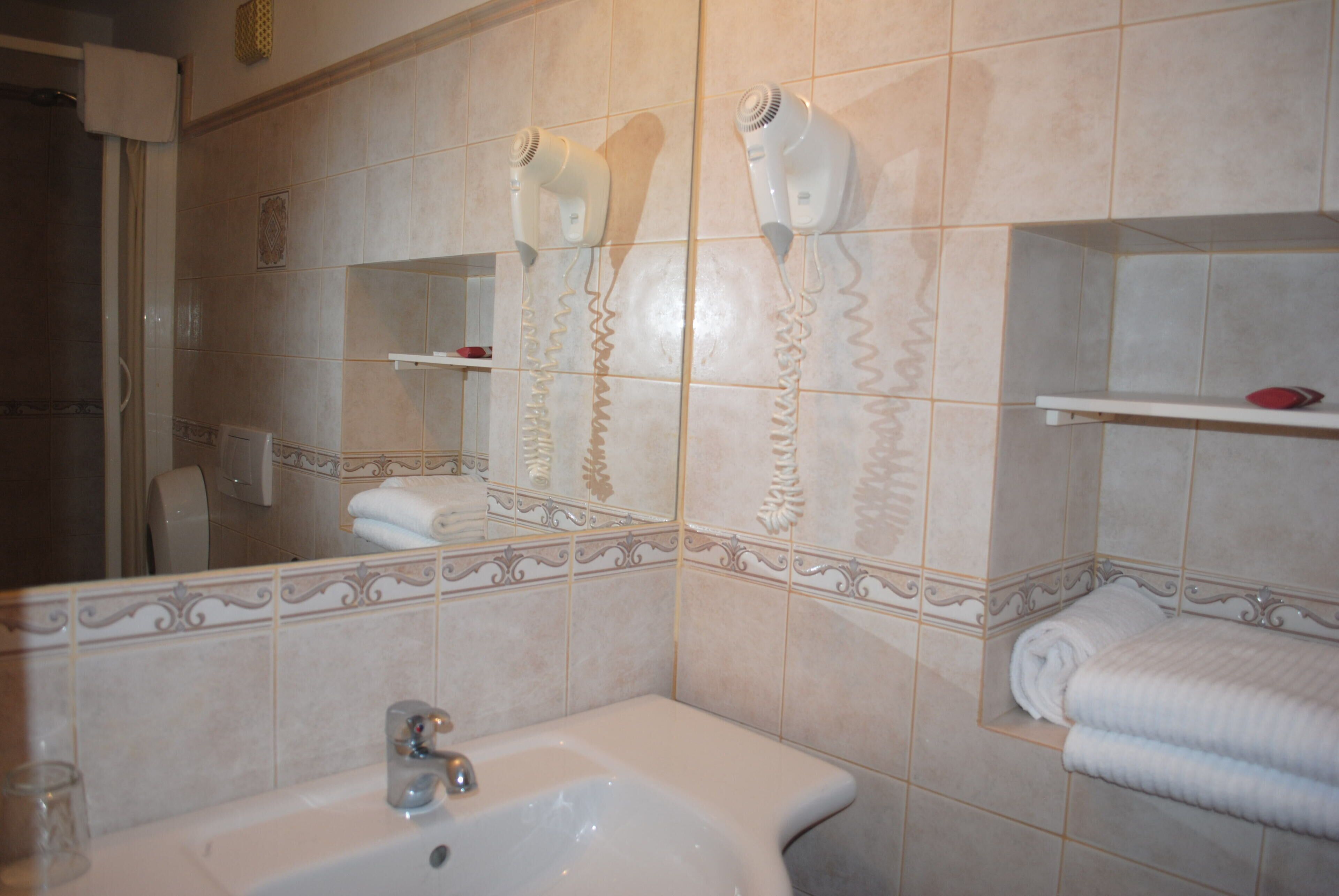 economy double room, ground floor | bathroom | shower, free toiletries, hair dryer, bidet
