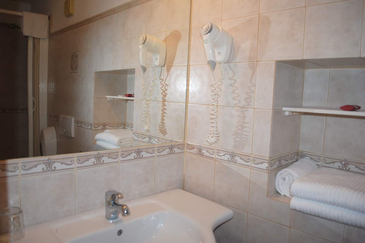 economy double room, ground floor | bathroom | shower, free toiletries, hair dryer, bidet