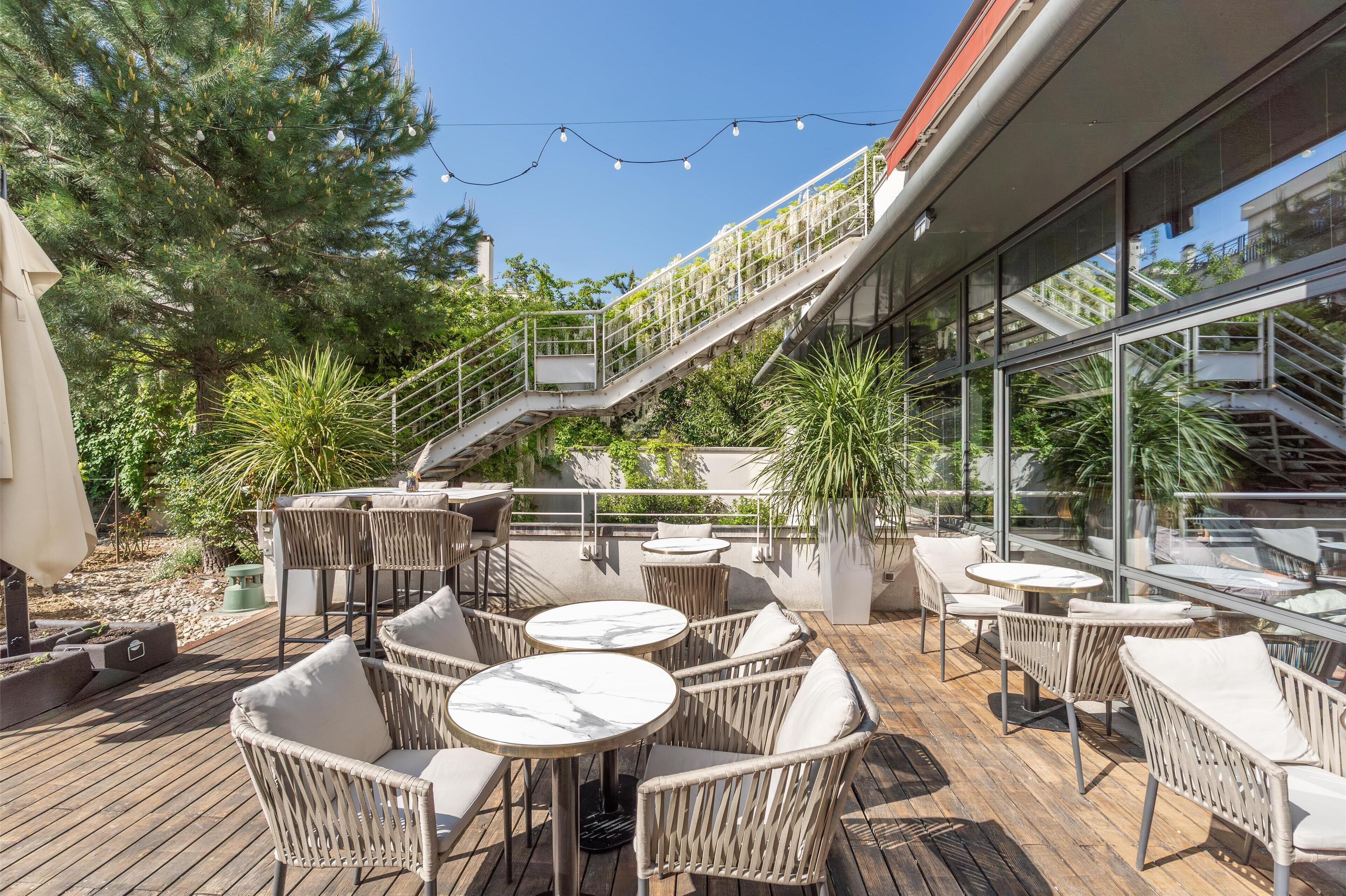 breakfast, lunch, dinner served; french cuisine, garden views