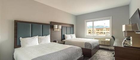 Standard Room, 2 Queen Beds, Non Smoking, Mountain View | Free WiFi, bed sheets, alarm clocks