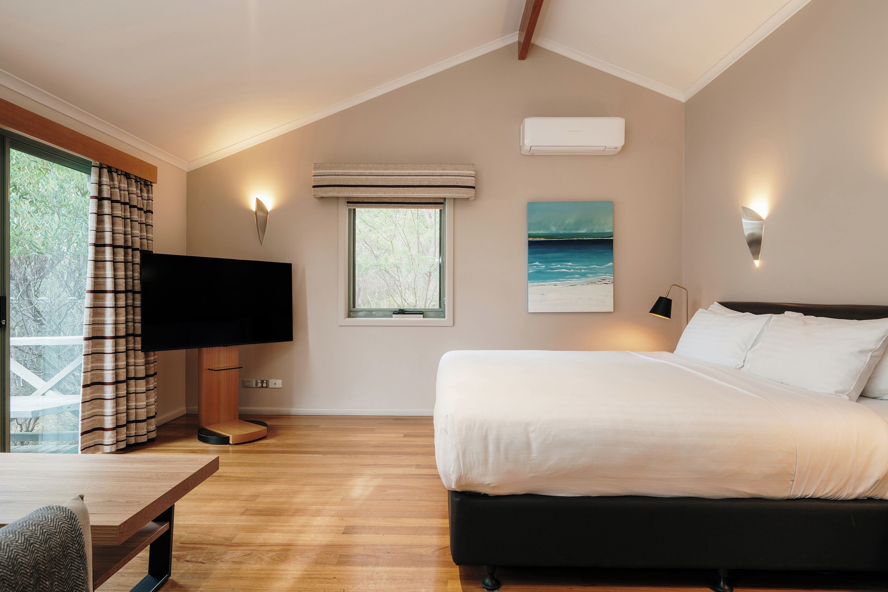 Cabaña Premier, 1 cama King size | Ropa de cama de alta calidad y caja de seguridad en la habitación 