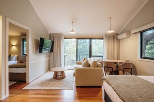 Family Cabin | Living area | 30-inch LCD TV with digital channels, TV, DVD player