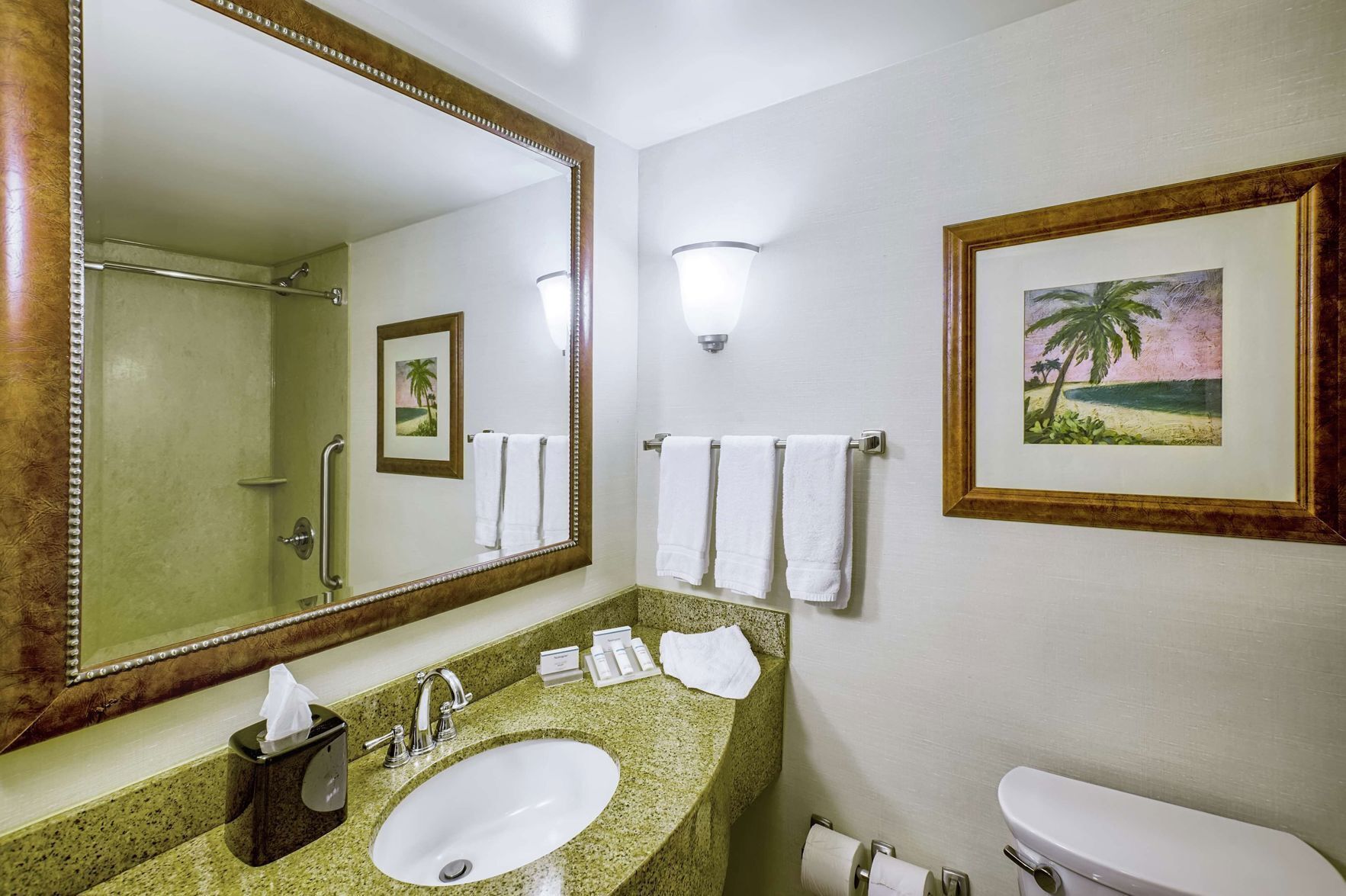 Bathroom | Combined shower/tub, free toiletries, hair dryer, towels