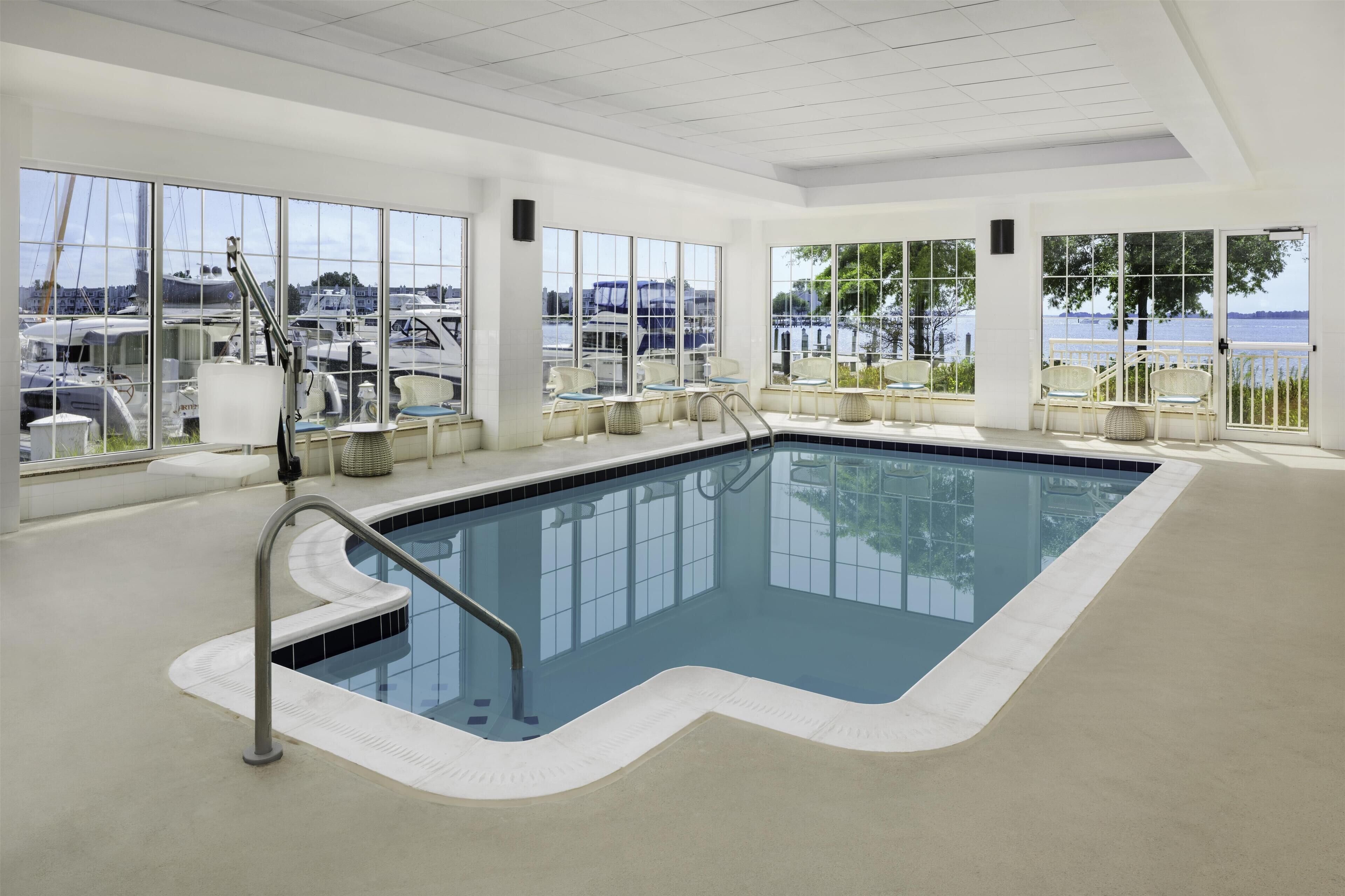 Indoor pool, open 5 AM to 11 PM, sun loungers