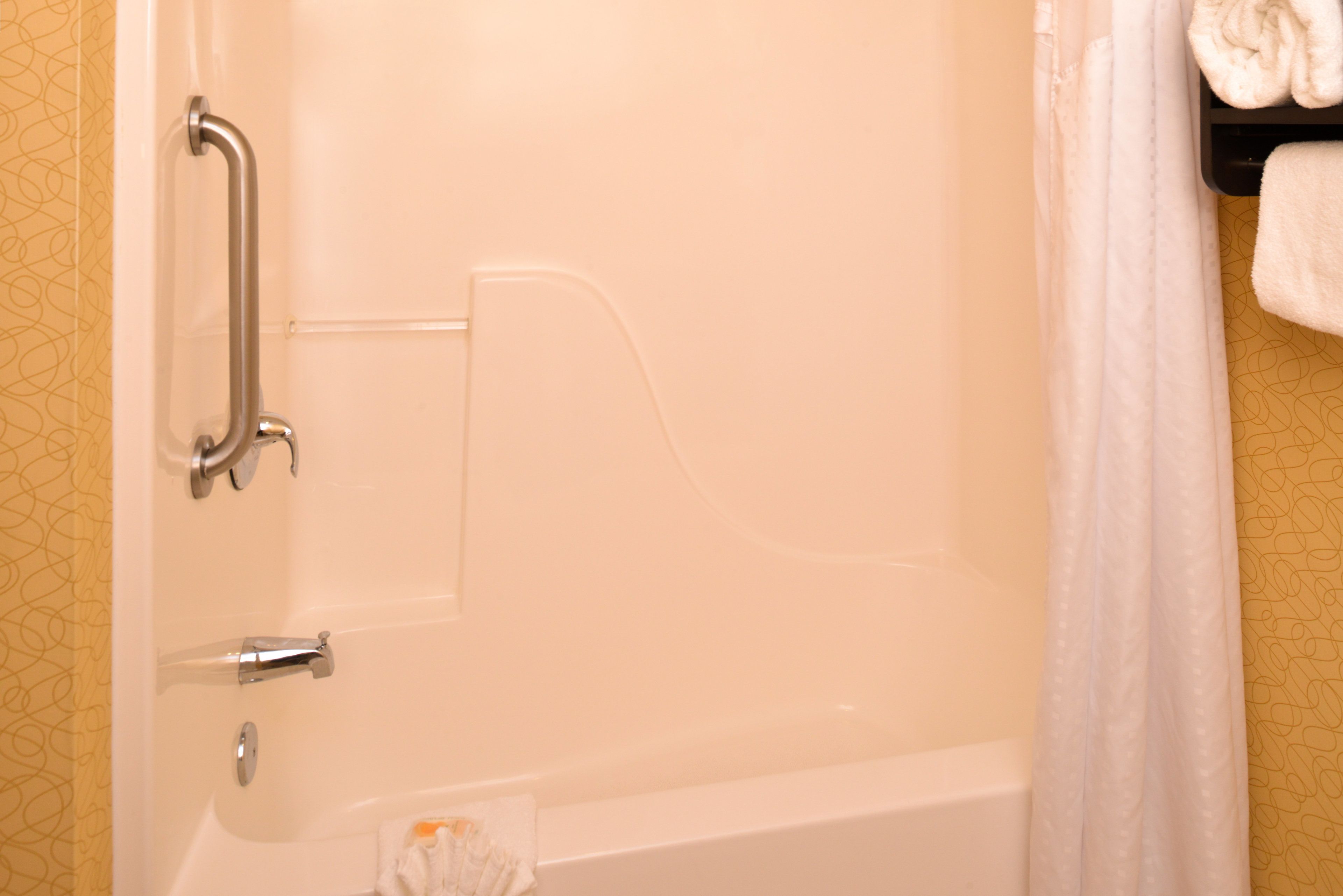 free toiletries, hair dryer, towels