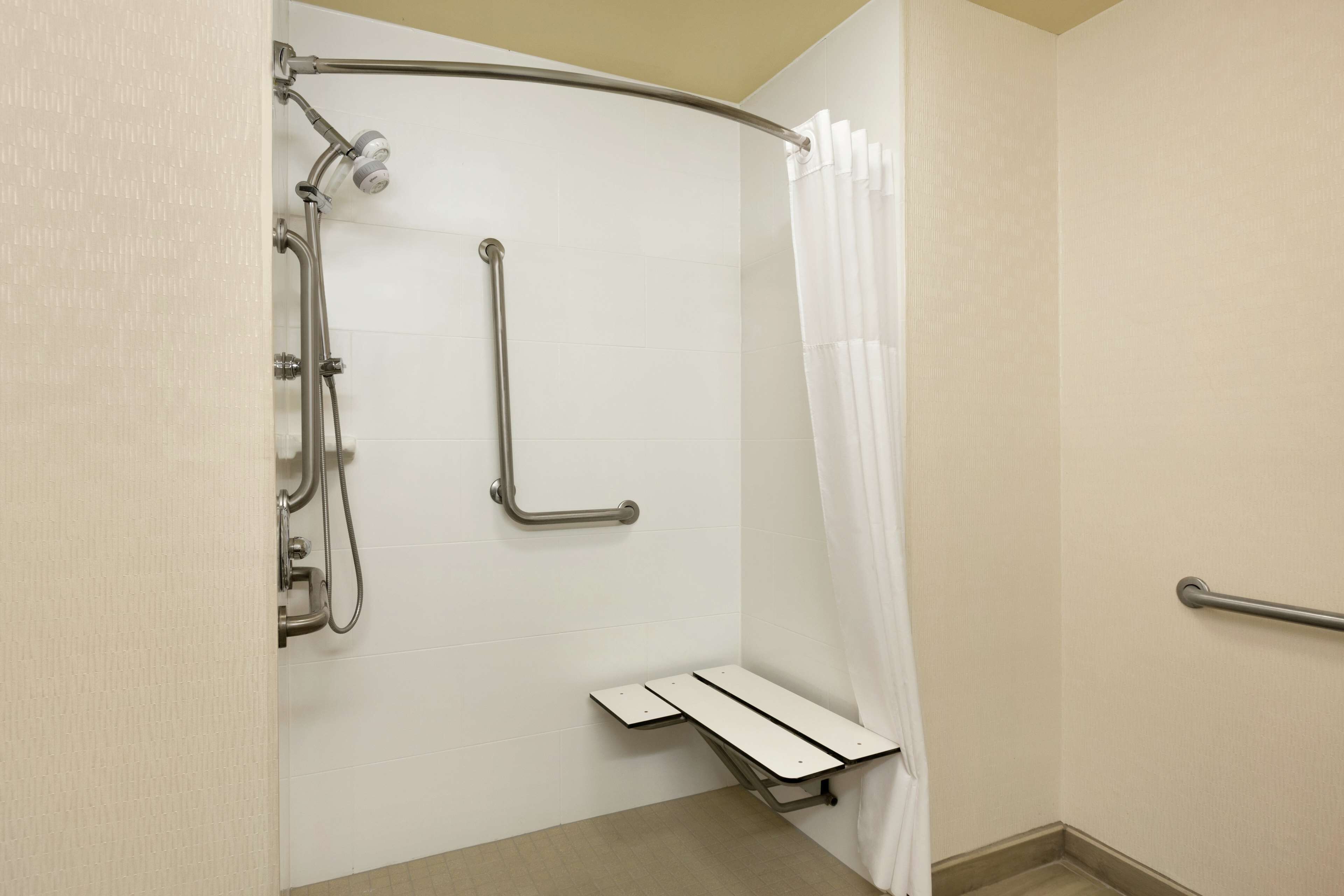 room, 2 queen beds, accessible, non smoking | bathroom shower