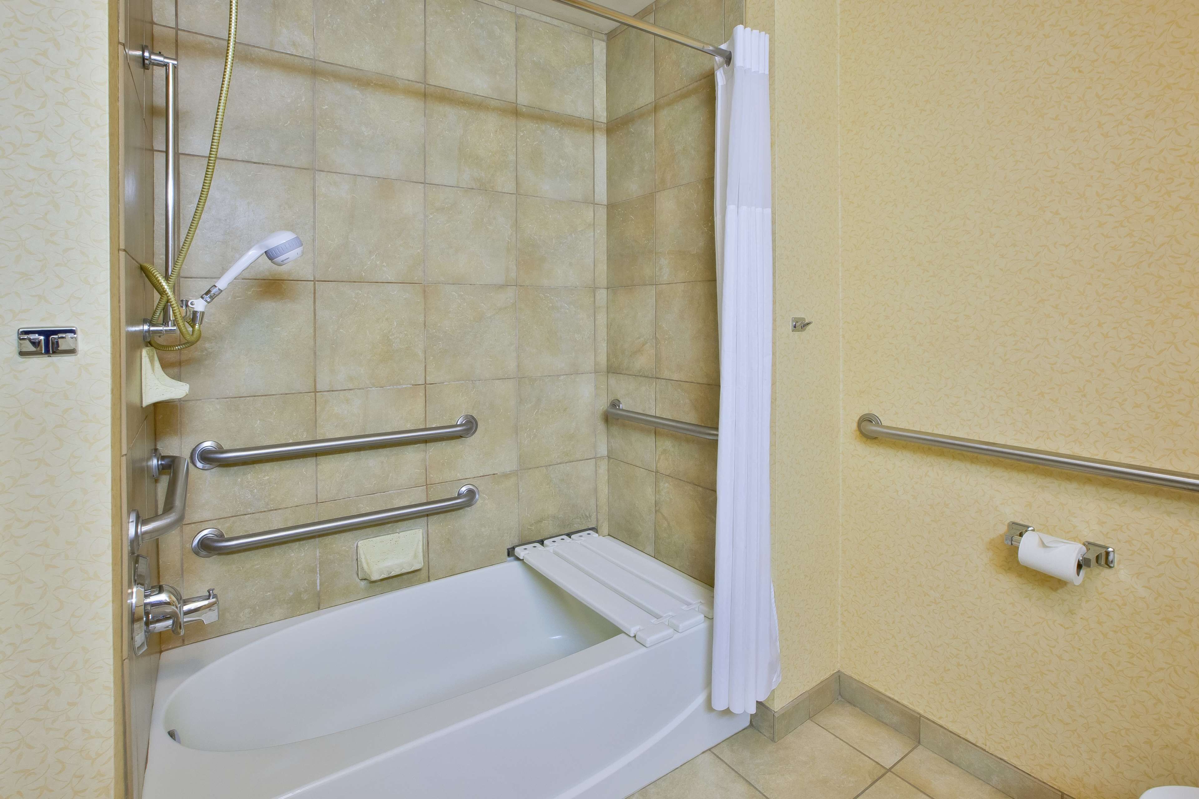 bathtub, hair dryer, dressing gowns, towels