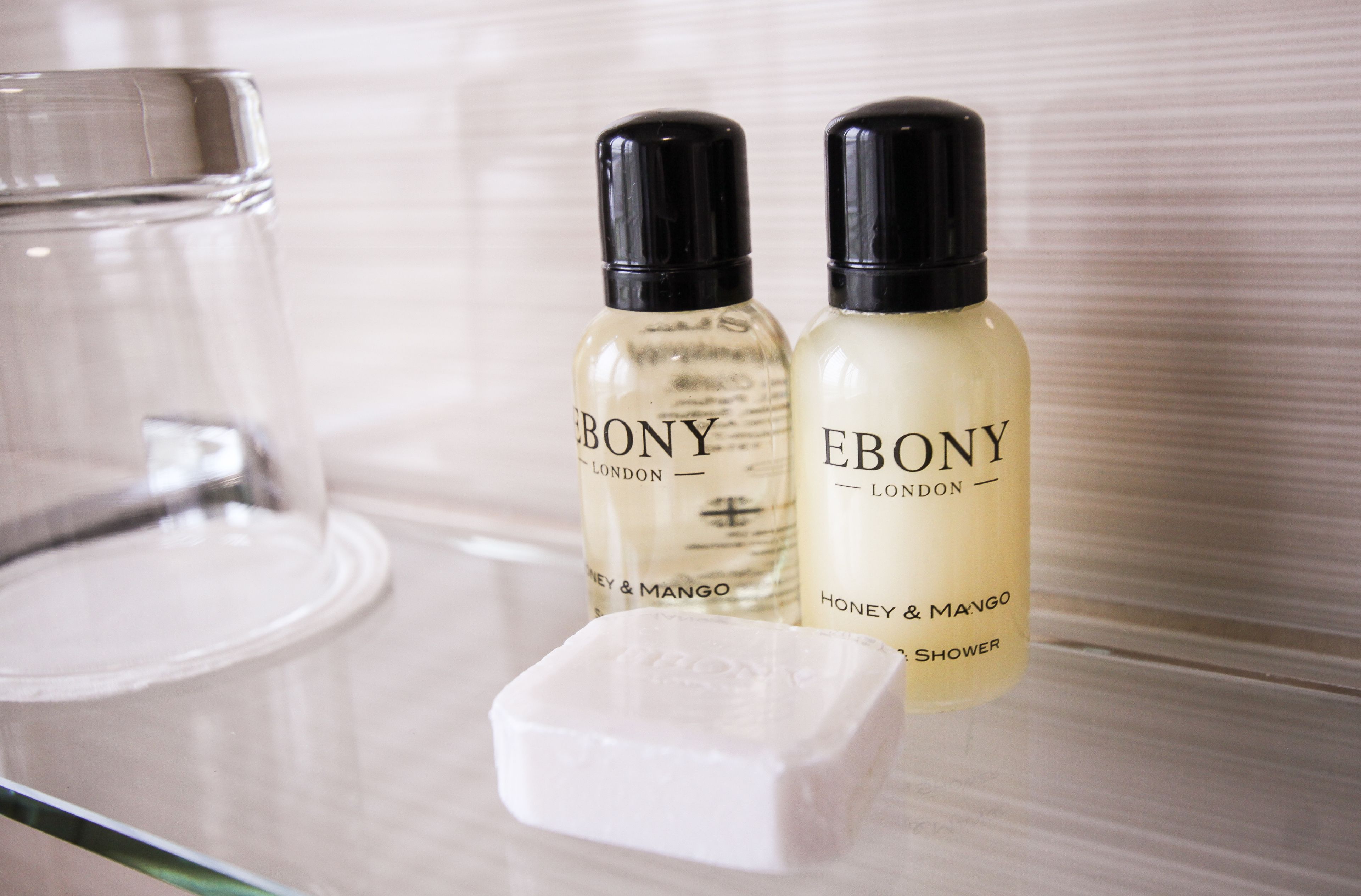 free toiletries, hair dryer, towels