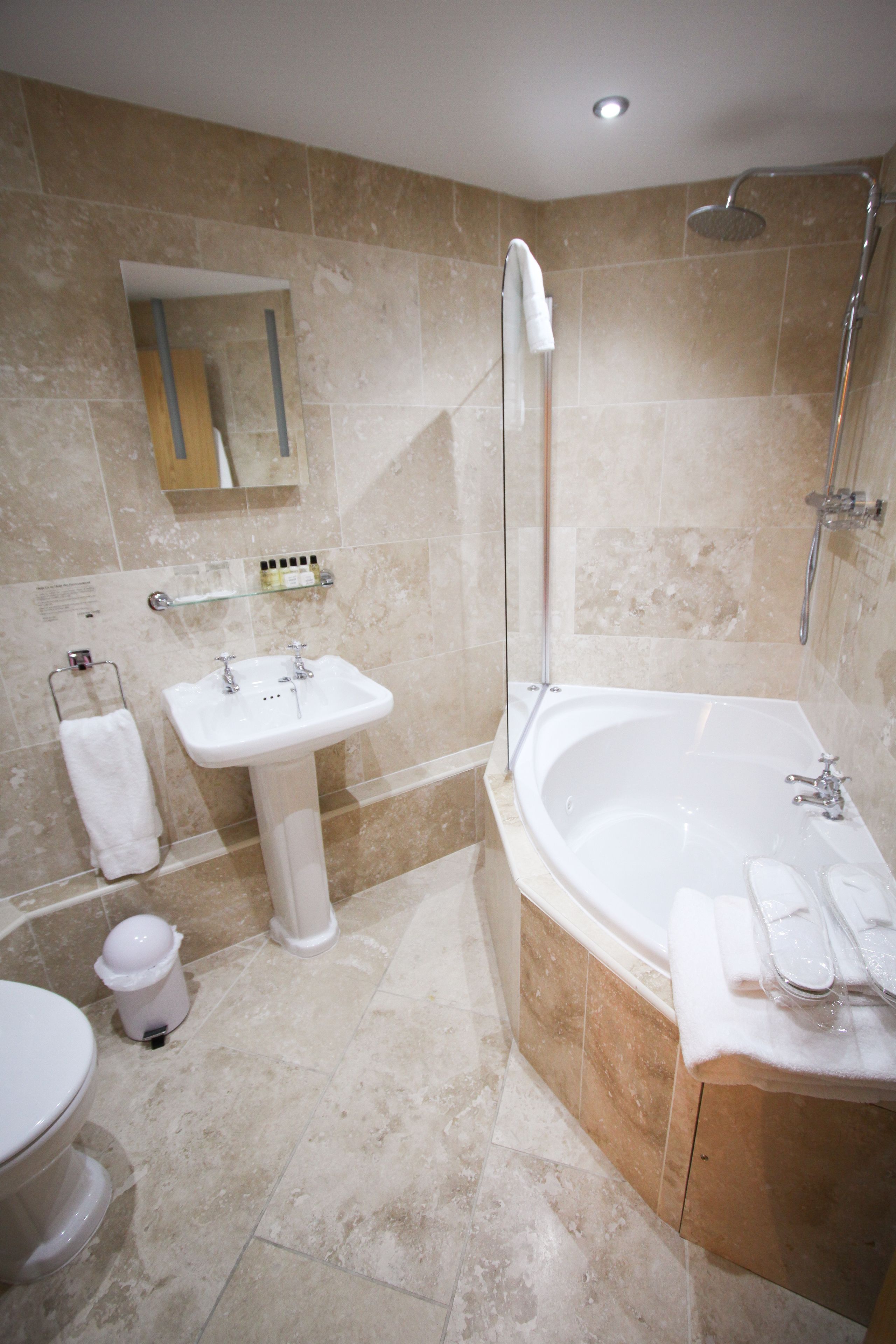 free toiletries, hair dryer, towels