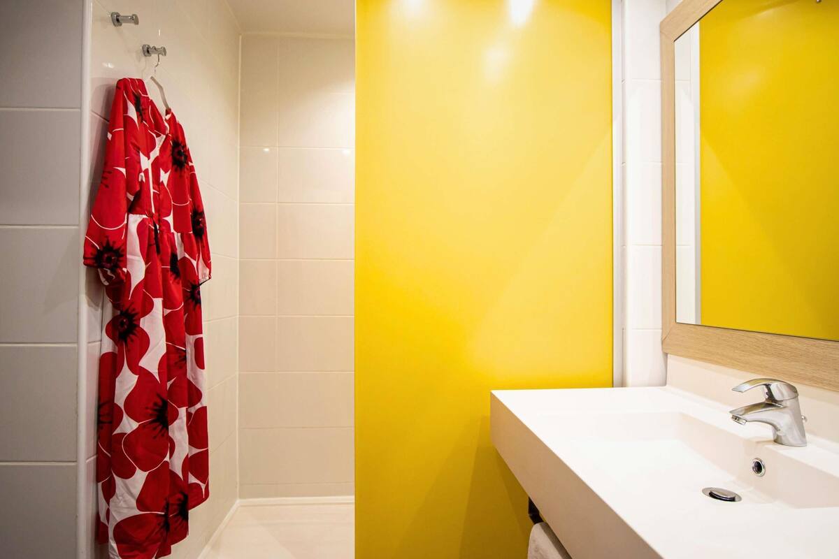 blackout curtains, soundproofing, iron/ironing board