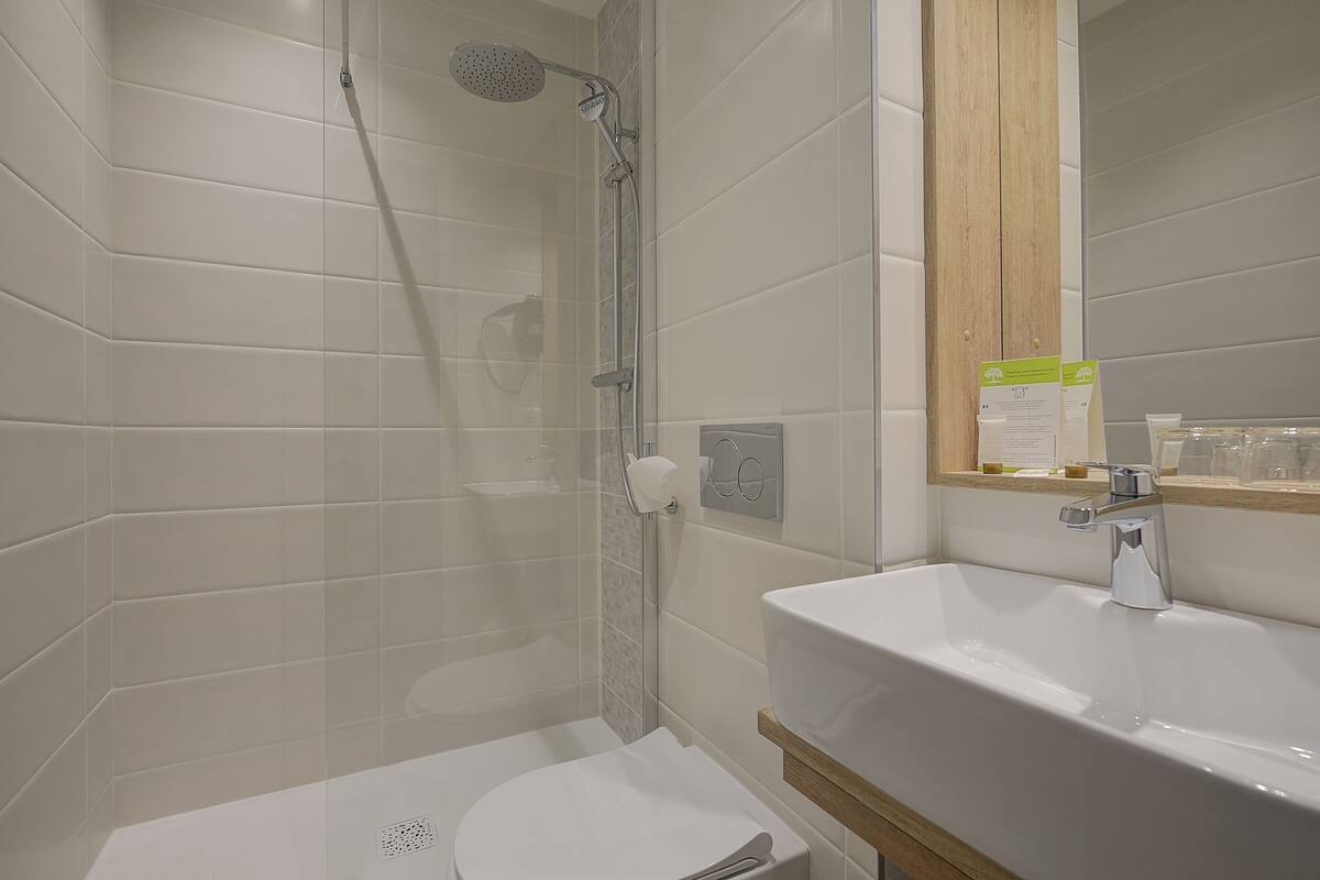 free toiletries, hair dryer, towels