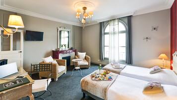 Chambre avec lits jumeaux, 2 lits une place, vue fleuve