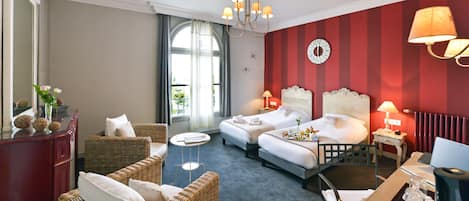 Chambre avec lits jumeaux, 2 lits une place, vue fleuve