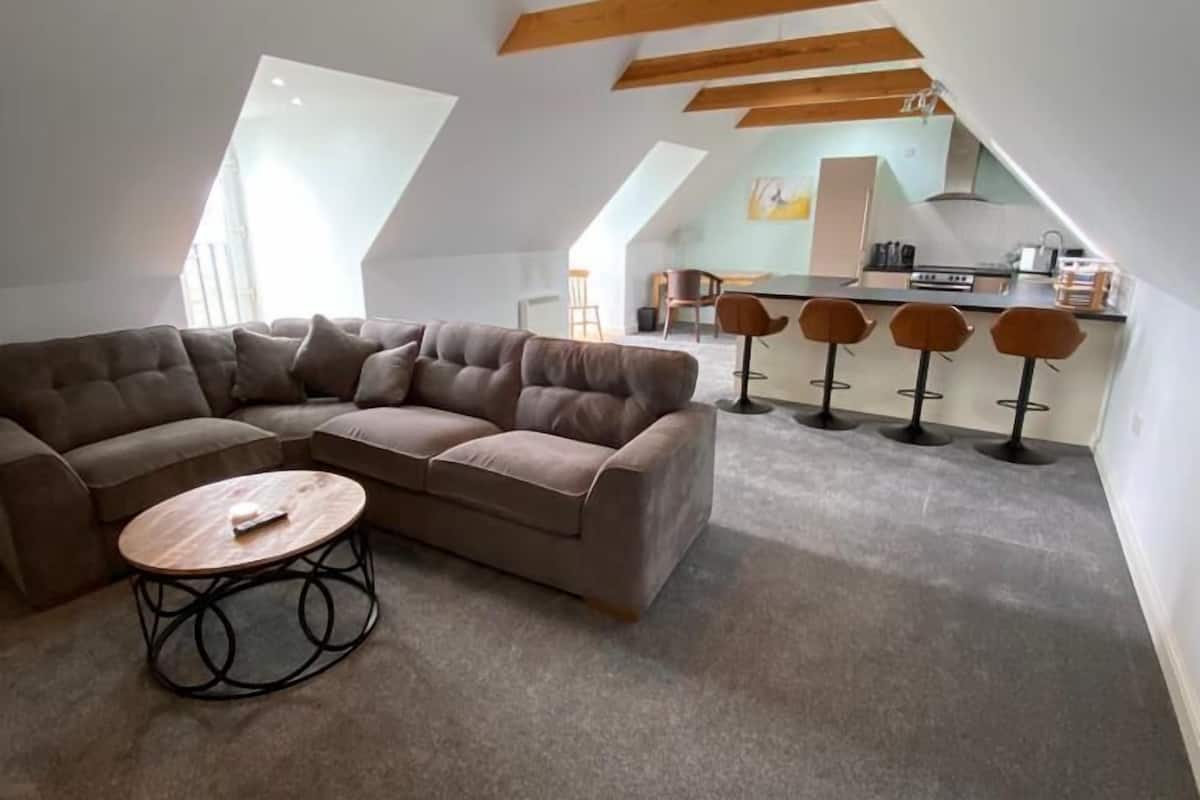 penthouse | living area | 50-inch smart tv with digital channels