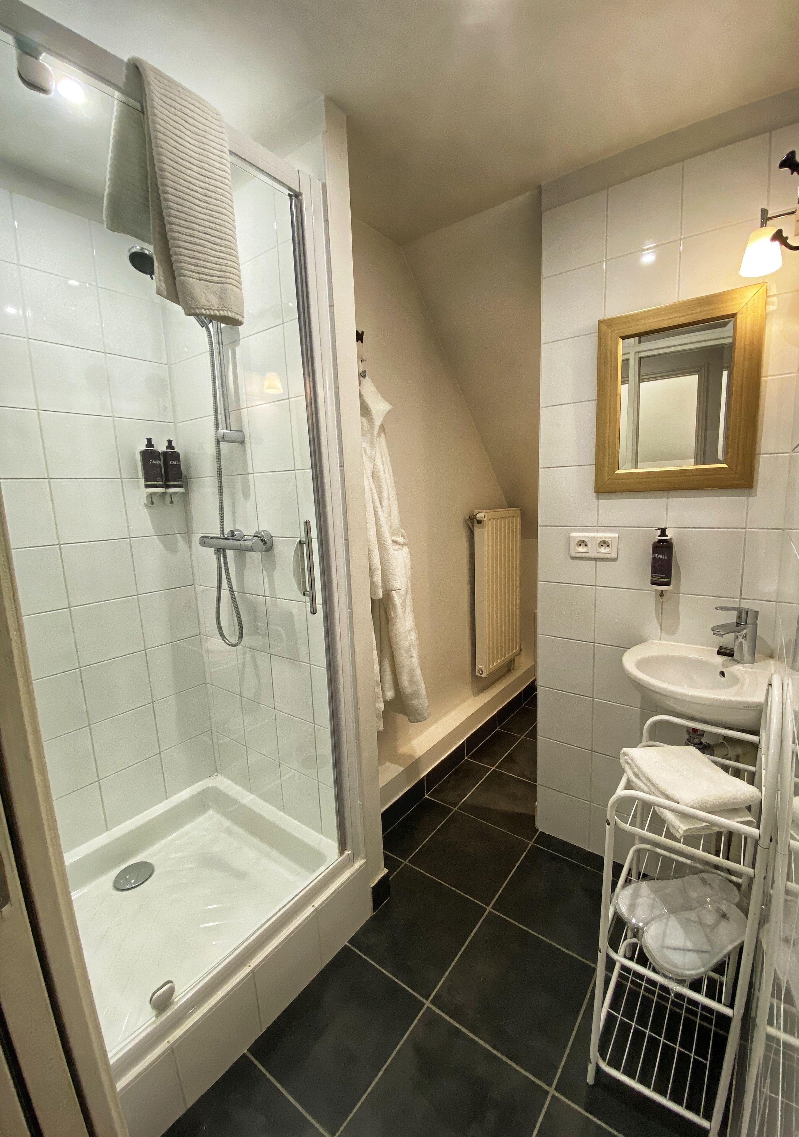 family suite | bathroom | shower, designer toiletries, hair dryer, bathrobes