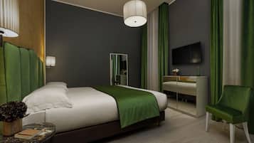 Habitación doble Deluxe, en edificio contiguo | Caja de seguridad en la habitación, escritorio y insonorización