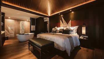 The Layonsari Suite | Bathroom | Eco-friendly toiletries, hair dryer, slippers, towels