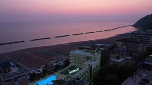 Private beach, sun loungers, beach umbrellas, beach towels
