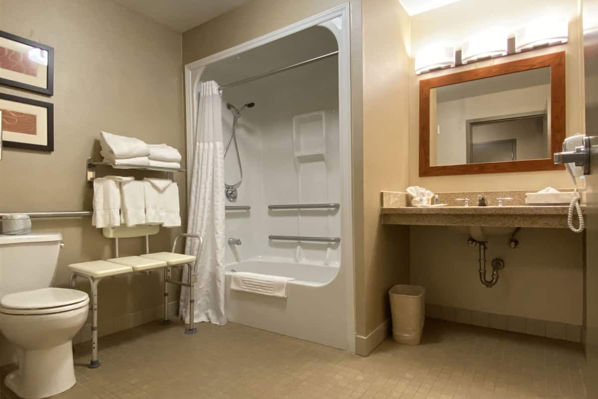 Baño | Tina con regadera, amenidades de baño gratuitas, secadora de cabello