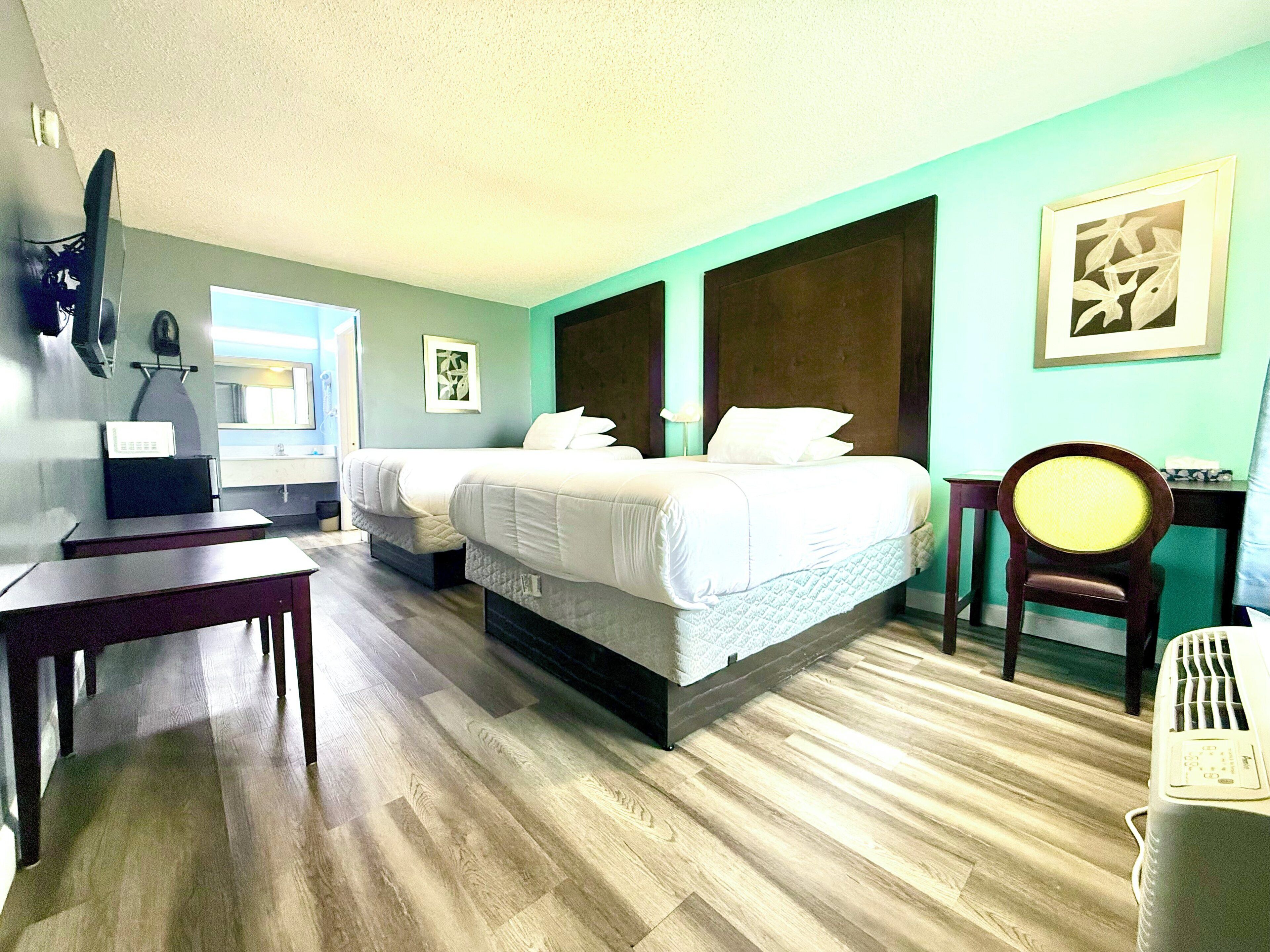 Down comforters, pillowtop beds, individually furnished, desk