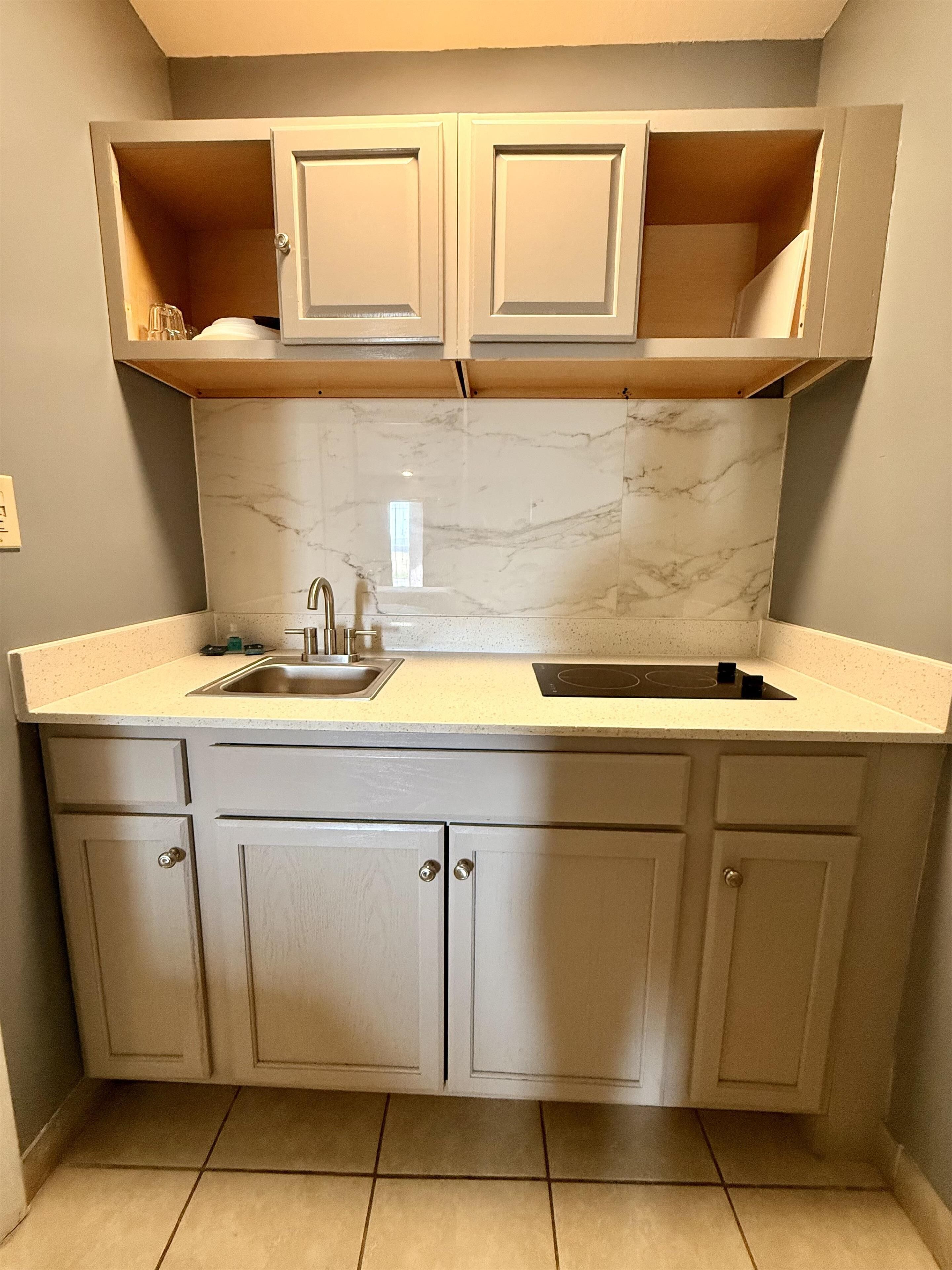 Room, 2 Double Beds, Smoking, Kitchenette | Private kitchenette | Full-sized fridge, microwave, coffee/tea maker