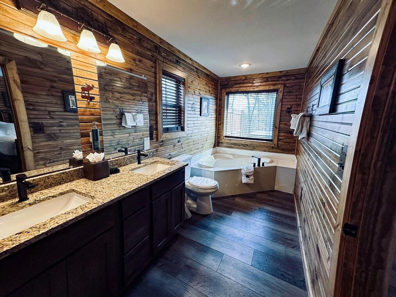 Combined shower/tub, hair dryer
