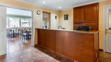 Fridge, microwave, coffee/tea maker