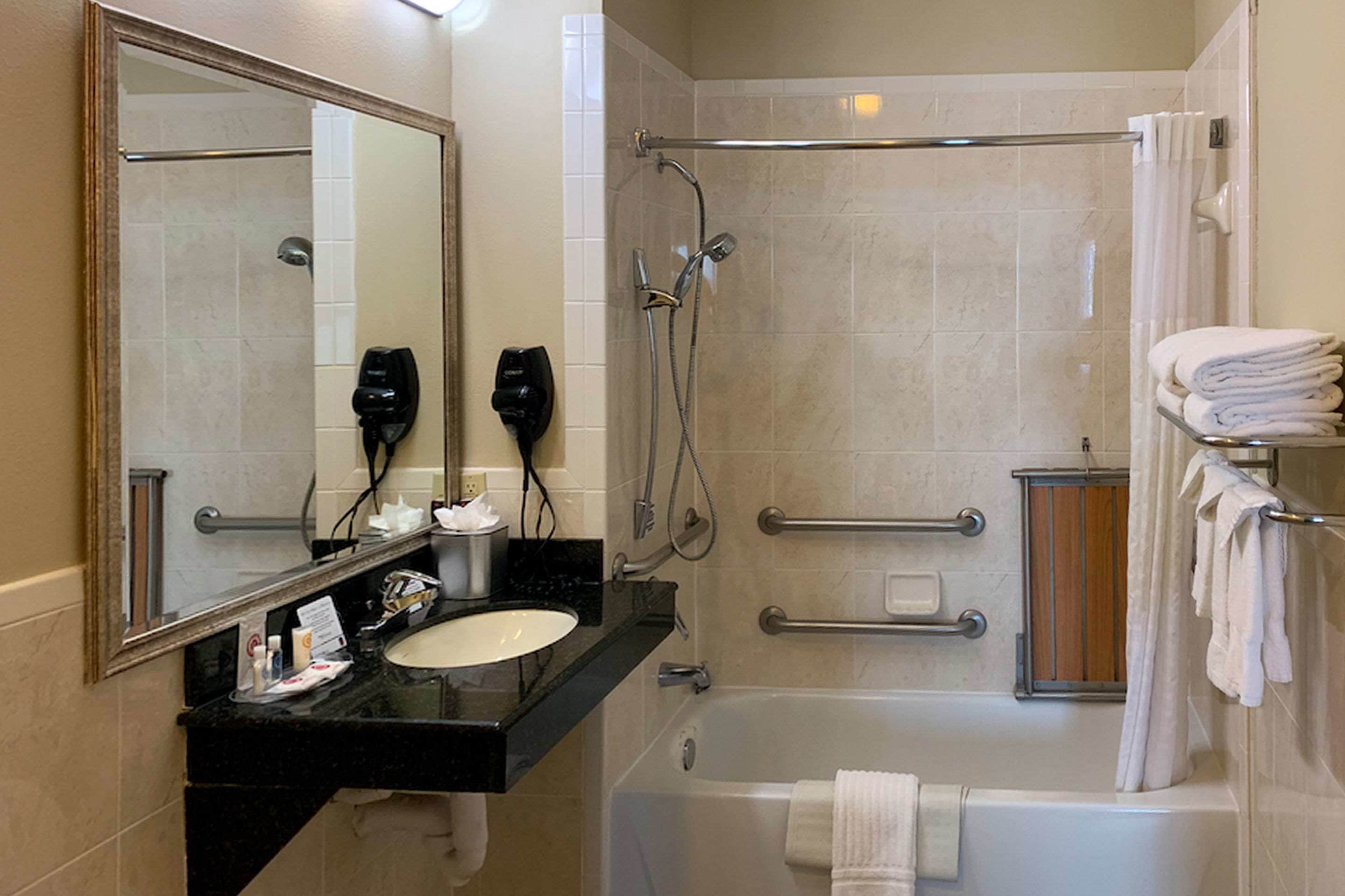 free toiletries, hair dryer, towels, soap