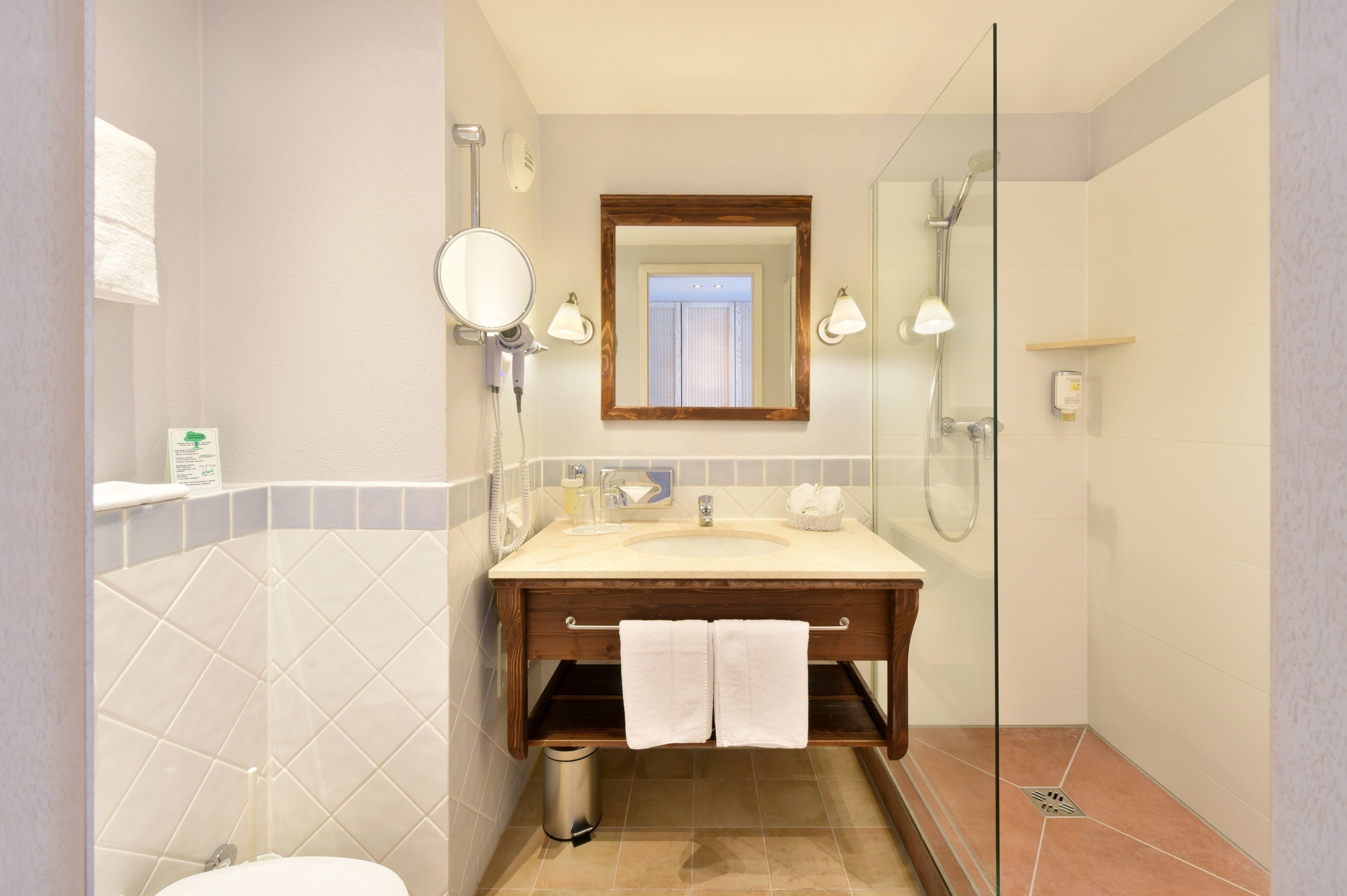 free toiletries, hair dryer, bathrobes, slippers