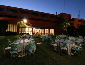 Outdoor banquet area