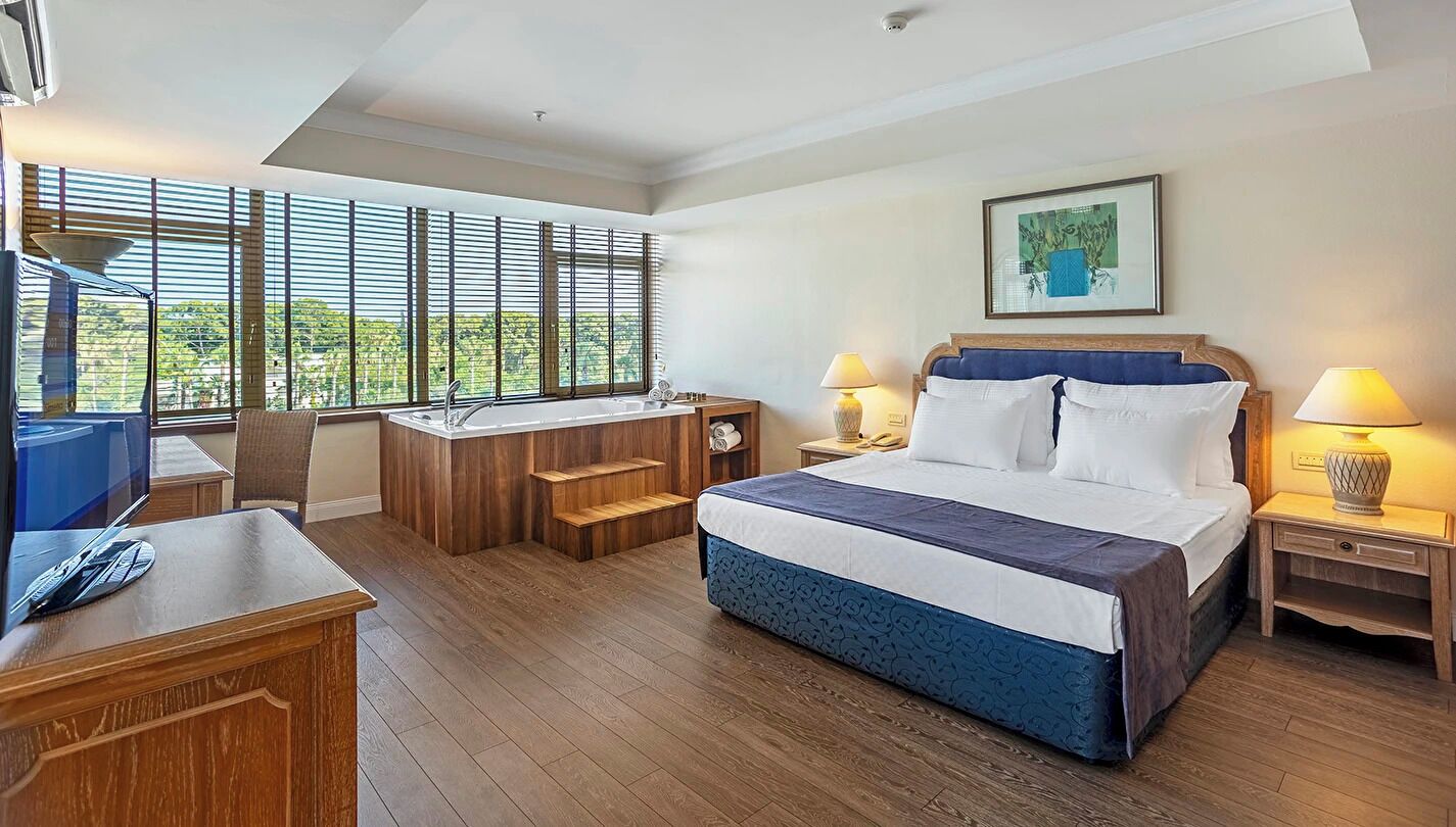 Comfort King Suite Pool View | 1 bedroom, premium bedding, free minibar, in-room safe