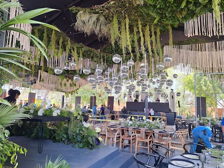 Outdoor banquet area