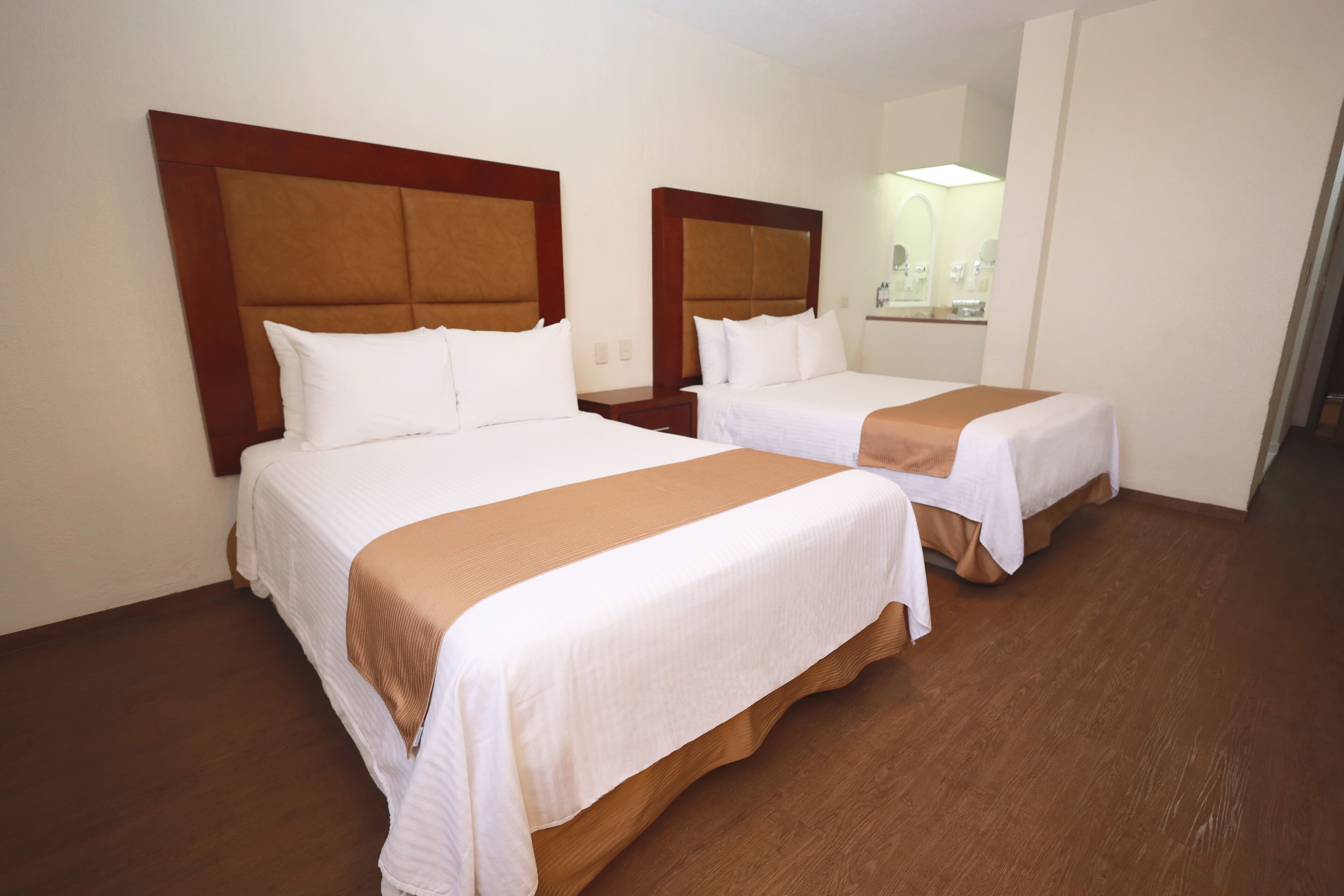 superior room, 2 double beds | in-room safe, desk, laptop workspace, blackout curtains