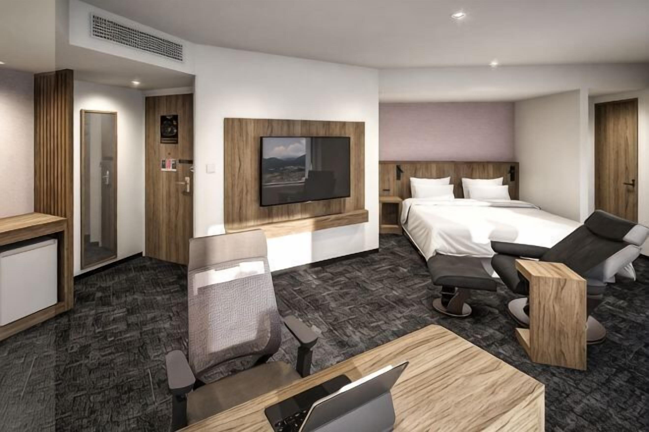 Escritorio, wifi gratis, ropa de cama