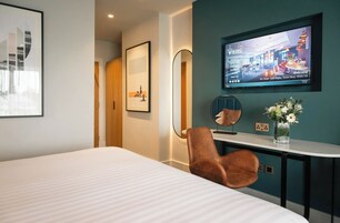 In-room safe, desk, laptop workspace, iron/ironing board