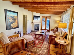 Two Bedroom Bungalow | Living area | TV, DVD player - Blue Iguana Inn (Ojai)